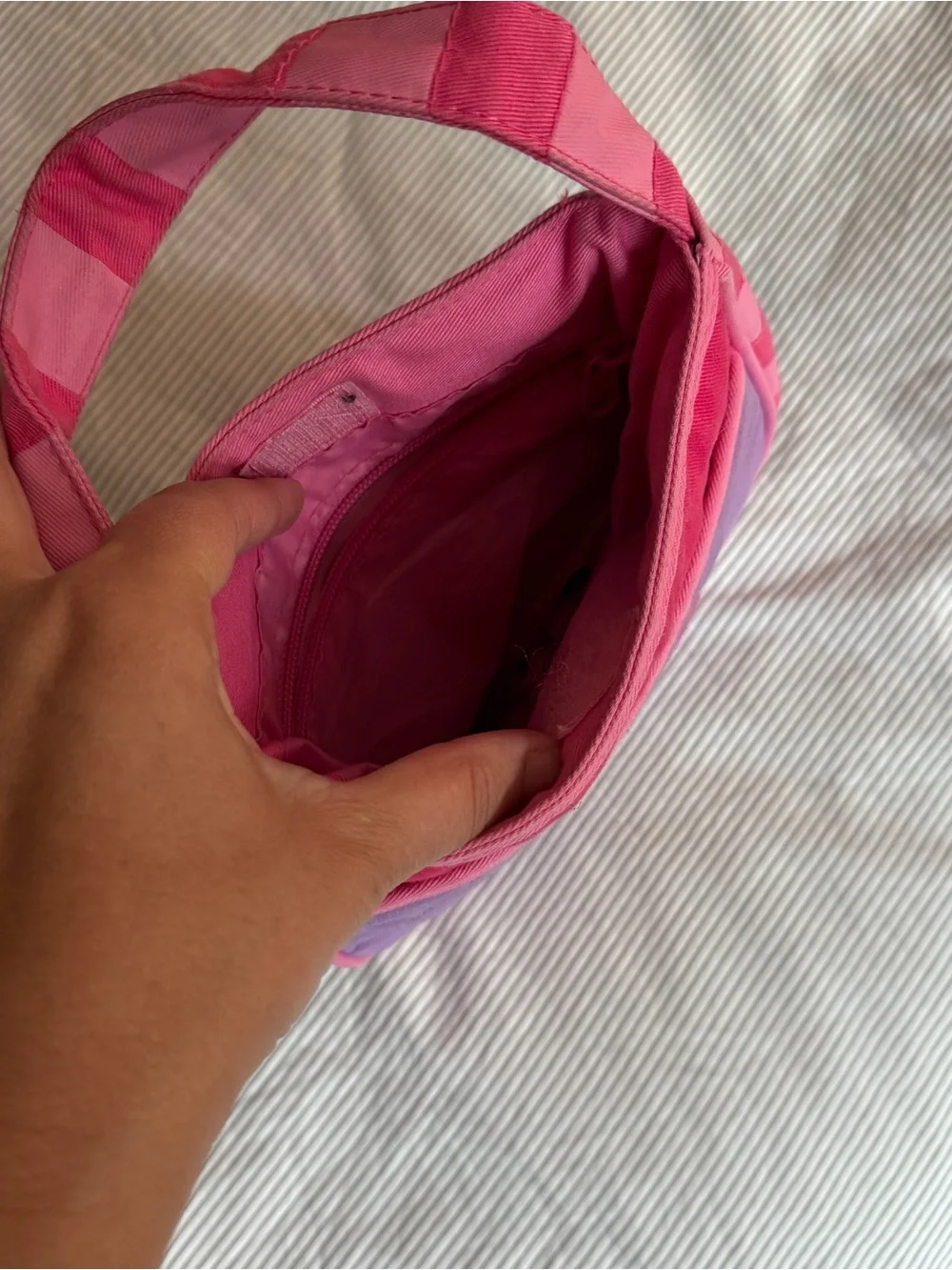 Girls Pink and Purple Butterfly Quilted Shoulder Bag